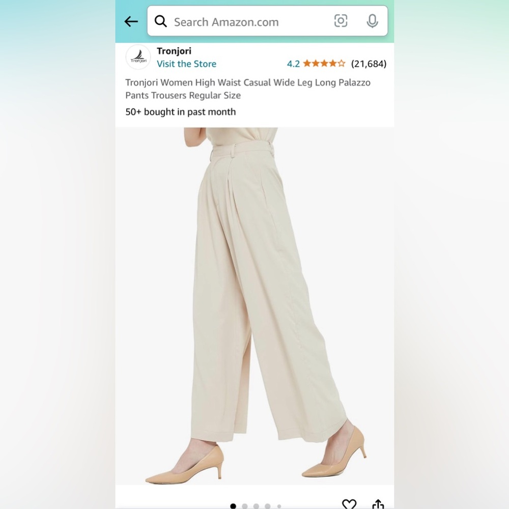 Wide leg cream trousers